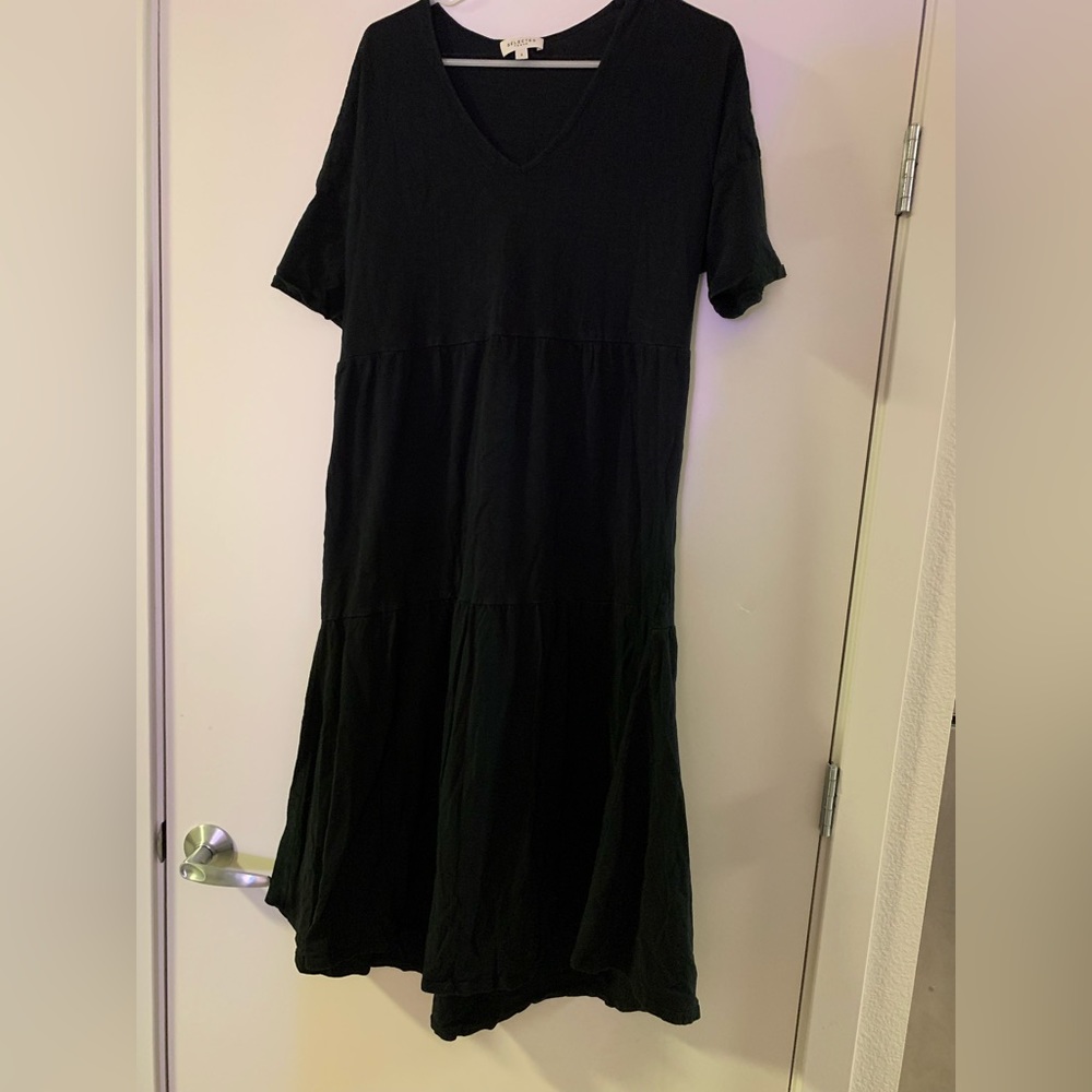 Selected Femme tiered v-neck midi dress